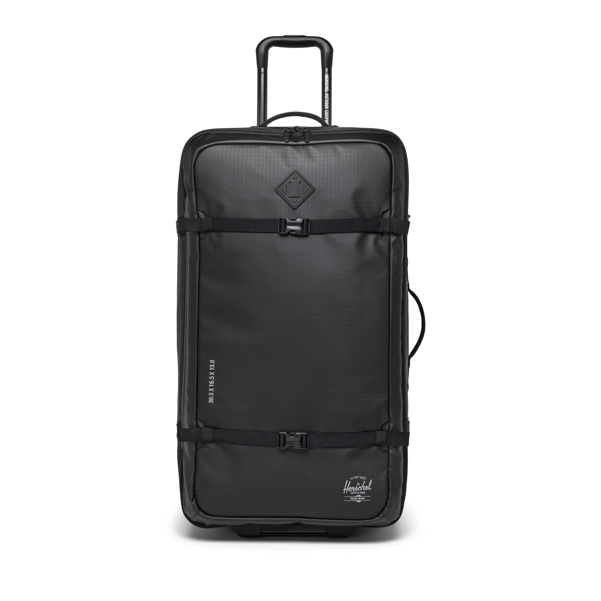 Siyah Herschel Hybrid Roller Dört Mevsim Kumaş ve Dayanıklı Gövde Kabin Boy Valiz, 96 L